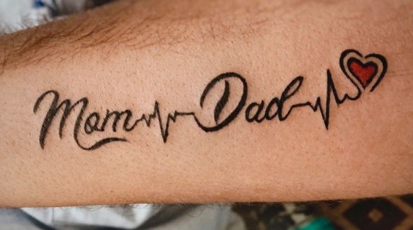 Buy Temporary Tattoowala Line Art Heart Mom Dad Designs Pack of 4 Temporary  Tattoo Sticker For Men and Woman Temporary body Tattoo 2x4 Inch  Lowest  price in India GlowRoad